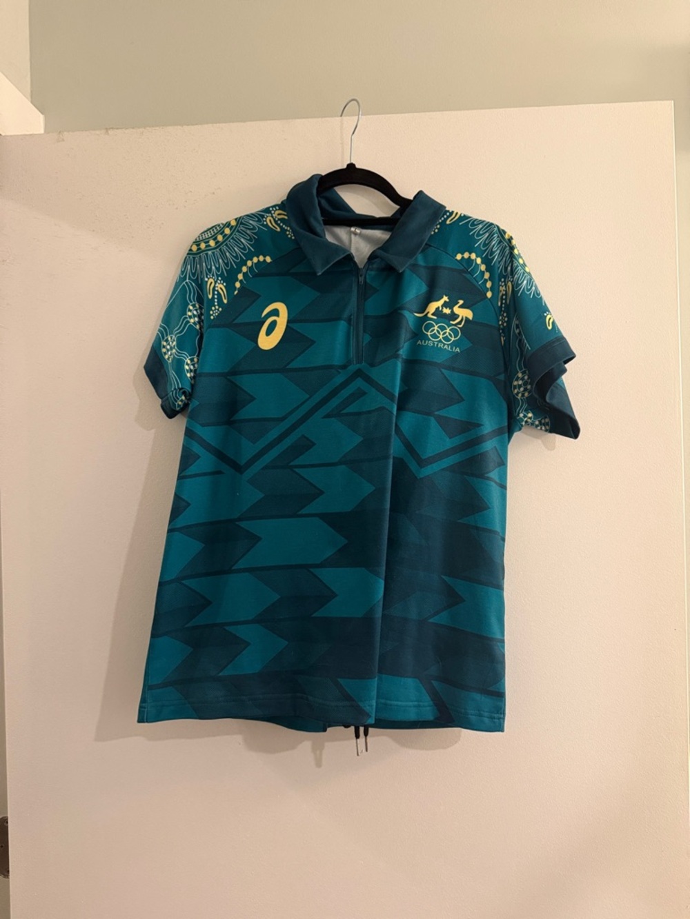 ASICS Teal & Yellow Australia Polo Shirt
